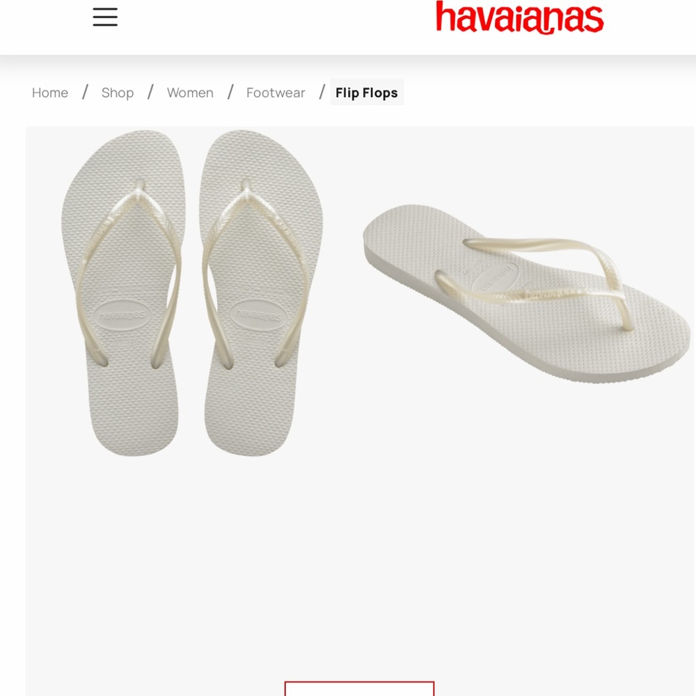 NWT White Havaianas